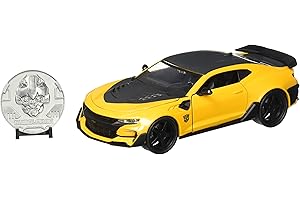 Jada Toys Transformers Diecast model 1/24 2016 Chevy Camaro Bumblebee with Collectible Coin