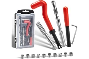 SAIBOO Gängreparationssats M12x1.5 mm Gängreparationssatsen Innehåller Borrar, Gängskärare, Monteringsverktyg, Gängbrytare oc