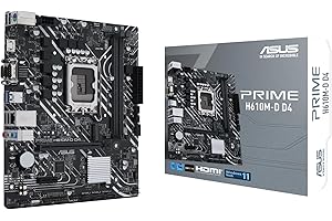 ASUS PRIME H610M-D D4 – Carte mère Intel H610 LGA 1700 mic-ATX (DDR4, PCIe 4.0, M.2, Realtek 1 Gb Ethernet, HDMI, D-Sub, USB 3.2 Gen 1 ports, SATA 6 Gbps, COM port, RGB)