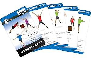 SCHÄFER SPORT & FITNESS Stop! Fitness | Schnellkraft (Plyometrics) | Trainingskarten Übungskarten, deutsche Version, Kartengröße 66 x 100 mm mit Kunststoffbox - SAQ Serie