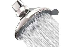 SparkPod High Pressure 3-Function Rain Shower Head - Luxury Modern Look - 3.75" Wide Angle Rainfall Showerhead - No Hassle Tool-less 1-Min Installation (Chrome)