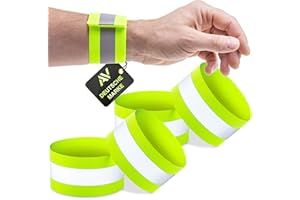 Bande réfléchissante AVANA pour la sécurité, enfant, jogging en plein air, vélo, course à pied, équitation, avec bande Velcro élastique Jaune fluo