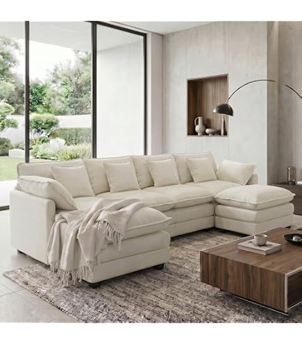Modernes Ecksofa mit Schlaffunktion Ivett Pano - Schlafsofa - Eckcouch 317x248 cm - Wohnlandschaft U-Form - XXL Sofa - Groß - Linke Seite