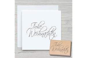 ‎NEWSTAMPS DIE STEMPELMACHER NEWSTAMPS Stempel Frohe Weihnachten 02 Motivstempel aus Holz & Gummi zum Karten und Geschenke basteln, Holzstempel für Weihnachtskarte, Advent, Schrift, Scrapbook, Textilstempel, Deko, Freunde