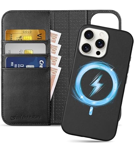 WIIUKA Hülle für iPhone 14 Pro Max, Leder aus Deutschland, mit