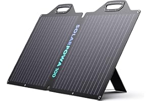 Panel słoneczny ETFE 100 W, BigBlue Solarpowa100 składane panele słoneczne (24 V/4,16 A) z podpórkami do elektrowni Cellpowa 600, wodoodporność IP68, przenośna ładowarka solarna na kemping,