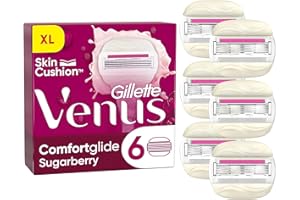 ‎GILLETTE VENUS Gillette Venus Comfortglide Sugarberry with Olay 2-in-1 Women's Razor Blades and Shaving Gel Bars, No Shave Cream Needed (Packaging May Vary) - 6 Pack