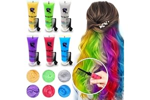 Byhoo Colorazione per capelli scuri, pettine temporaneo per capelli per ragazze e donne. Fantastico regalo per compleanni, Halloween, Natale, pettine di gessetti per capelli 6PC.