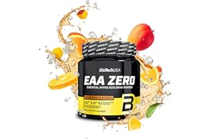 BioTechUSA EAA Zero - Essential Amino Acid Power | 7160mg EAA/Serving | WHO Recommended Ratio | Sugar-Free, Gluten-Free, 350 g, Orange-Mango