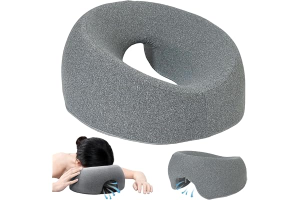 GYHWOFUL massage-ansiktsvaggningskudde av minnesskum, ergonomisk ansiktskudde för massagesäng, massagekudde, huvudhål, nackstöd med avtagbart överdrag – perfekt för spa, salong och hem