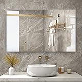 Specchio per riscaldamento elettrico a infrarossi, 580 Watt, da bagno, 100 x 60 cm