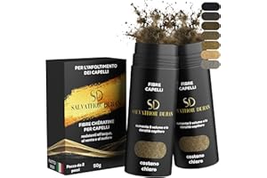 SD SALVATHOR DURAN Fibre Capelli Salvathor Duran 2x25g (50g totale) - Polvere per capelli - Polvere Capelli 50 g - Fibre Cheratina per Capelli - Polverina per Capelli - Fibra Capillari - Hair Fiber
