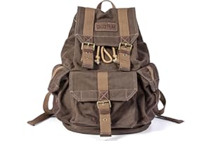 Gootium Classic High-Density Thick Canvas Backpack Rucksack, Tiramisu, Small