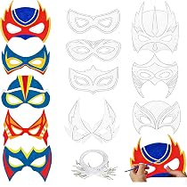 Lot De 6 Masques Super-Héros Cosplay – PVC Rigide – Enfants – Anniversaire, Halloween, Fête Thématique