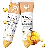 KANZA - 2 Pcs Collagen Anti-Aging Hand Cream(30g*2) | Korean Collagens Moisturizer Moisturizing Hand Lotion Care with Collage