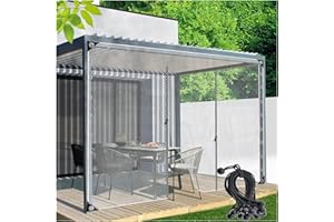 WZYJLyds Pannelli Laterali del Gazebo, Trasparente Impermeabile Telone Tende da Esterno con Porta A Cerniera, per Pergolato, Portico, Personalizzabile