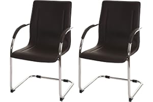 Mendler Set 2X sedie Ufficio Sala Attesa Studio a Slitta Samara Acciaio 56x56x93cm Marrone