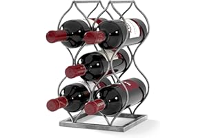 will's Tabletop Wine rack - Imperial Trellis (5 Bottle, Silver) – Freestanding countertop wine rack and wine bottle storage, perfect wine gifts and accessories for wine lovers, no assembly required