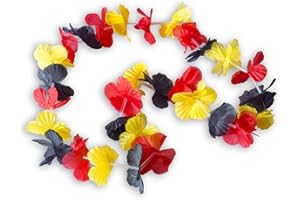 PROMO TRADE Blumenkette Deutschland - Laola Kette Germany - 36 Doppelblüten - EM Fanartikel