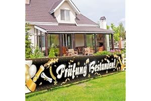 DPKOW Lang Prüfung Bestanden Banner Dekoration für Abschluss Ausbildung, Stoff Poster Banner für Prüfung Bestanden Draußen Garten Dekoration, Graduierung Abitur Dekoration für Wand Tisch, 270 * 35 cm