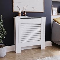 Copritermosifone In Legno Multistrato Rovere 78x82x20 Cm - Design A Doghe, Mensola Pratica, Facile Da Pulire