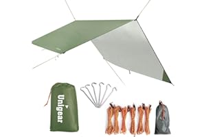 Unigear Tarp Rain Fly Tarp Waterproof Tent Cover Hiking Shelter Foldable Lightweight Waterproof for Camping and Protection Against Rain, Snow and Sun