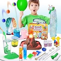 Set Chimico Scientifico UNGLINGA UNGLINGA Kit 111 Esperimenti Scientifici Per Bambini - Set Chimico Con Vulcano E Cristalli Kit Esperimenti Bambini Unglinga