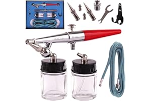 TC TECHNIC Original Fengda Precisa Tipo de Succión Aerógrafo 0,5 0,8 1,0 mm Mini Pistola de Spray Tres Boquillas Manguera 2x Copa