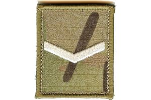 CL Distribution Ivory on Multicam/MTP Hook (Sticky) Backed Rank Badge/Patch - Lance Corporal