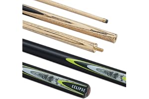 POWERGLIDE One 2-Piece Snooker Cue Stick | Ash Wood Shaft and Butt with Decal Design | Brass Joint | Full Size 57" | 10 mm Tip