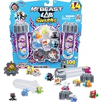 MrBeast Coffret Essaim De Collection Hyper Fusion : +70 Micro-Créatures, 26 Figurines Dont 2 Phosphorescentes, Autocollants & Capsules Pour Ton Labo Personnel