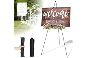 ZEXUPORIUM 160cm Chevalet pour Panneau Mariage Affiche D'artiste, Pliable Chevalet Mariage, Trépied Chevalet Peinture pour Mariage, Peinture, Spectacle