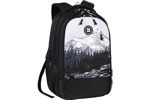 Gear Alpine 19"/39L Large Water Resistant School Bag/Casual 4 Compartment Backpack/Daypack/Travel 4 Compartment Backpack/Kids Bag for Boys/Girls (Black-Grey)