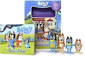 Bluey Cuentos y aventuras - Libros de actividades para niños, cuento de 10 páginas y 4 figuras