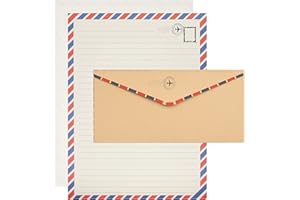 BELLE VOUS Belle You papier listowy z kopertą (zestaw 96 sztuk) - 48 arkuszy i 48 kopert - papier i koperta w stylu vintage na zaproszenia, listy korespondencyjne, podziękowania i inne