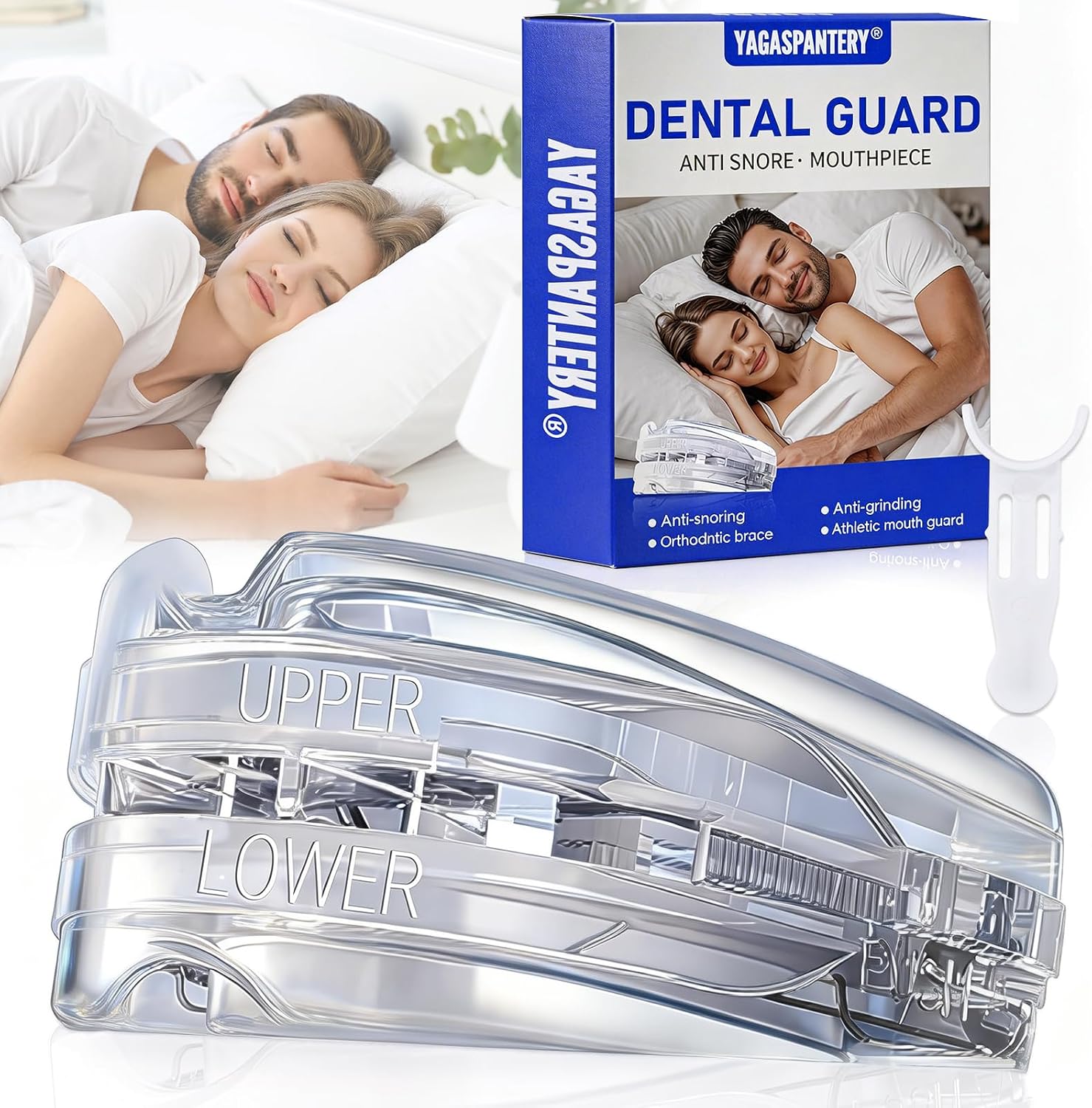 Ferula Descarga Bruxismo,Protector Dental, Férulas Dentales, Reutilizable Protector Bucal Para Dormir, Protectors Bucal para Dormir, Rotector Dental Contra el Bruxismo, Mejora la Del Sueño
