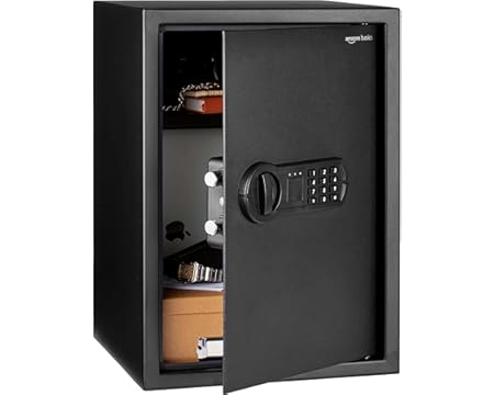 Amazon Basics Digital Safe With Electronic Keypad Locker For Home, Gross Capacity - 58L (Net - 51L), Black