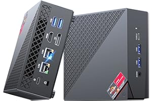 ‎NIPOGI NiPoGi AM06 PRO Mini PC Dual LAN, AMD Ryzen 5 5500U (6C/12T, bis zu 4,0GHz), 16GB DDR4 512GB M.2 SSD Mini Computer, HDMI+DP+Type-C 4K UHD Triple Display/WiFi 5/BT 4.2 für Spiele/Büro