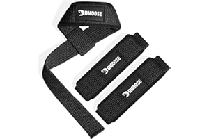 DMoose Fitness Lifting Straps - 4mm Neoprene Padded Wrist Straps for Weightlifting & Powerlifting - Cotton Lifting Strap with Silicone Grip for Men & Women - Durable Deadlift Strap for Gym Workout