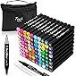 AOMEES Textmarker 80 Farben Permanent Marker Set Doppelspitzen Touch Filzstifte mit Highlighter Pen Fineliner und…