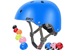 UNIQUEFIT Casco para niños y niñas Casco cómodo Ajustable de Seguridad para patineta, patineta, Bicicleta (3-8 años)