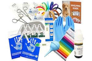 WARWICK WHELPING BOXES Best Value Whelping Kit Puppies - Sterile Scissors, Forceps, Bulb Aspirator Iodine & FREE whelping DOCS & Puppy ID Bands Included