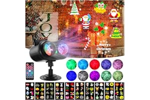 HAKUTA HAUTA Proyector Láser Navidad Halloween 3 en 1, Efectos de Olas y Océano con 10 Diapositivas/80 Patrones HD para Decoración de Navidad, Halloween, Cumpleaños, Año Nuevo y Acción de Gracias