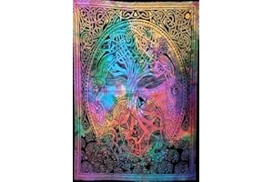 INDIAN CRAFT CASTLE ICC Poster Wall Hanging Tapestries Tapestry Bohemian Decoration Psychedelic Hippie Large Vintage Gift Wall Hanging Dorm Decor Blanket Hippy Rasta Reggie Collage Mat Decoration (Mind Tree of Life)