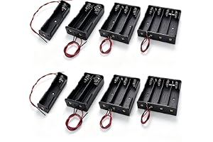 8 stycken batterihållare 18650 med kablar 1/2/3/4 spår för DIY | Parallell plastkoppling, förtennade röda och svarta trådar, kontakter koppar och förnicklat stål, kretsförsörjning