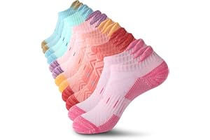 YOJOOM Sneaker Socken Damen 6 Paar Füßlinge Sportsocken Atmungsaktives Baumwolle Kurz Socken Damen Gepolsterte Laufsocken