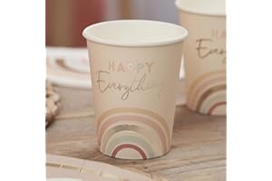 Ginger Ray Happy Everything Rainbow Geburtstagspartybecher, 8 Stück pro Packung