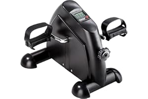 ‎TECTAKE tectake® Pedaltrainer, Mini Heimtrainer Fahrrad, Armtrainer und Beintrainer, Tischfahrrad Deskbike mit LCD Display, Hometrainer mit Computerfunktion, Heimtrainer, rutschfest, einstellbarer Widerstand