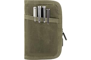 ALNKDH Notebook Cover- Used For Field Notes Notebooks, Pocket Notebook 3.5" x 5.5", Diary Cover With Zipper Pen Holder,Cover Waxed Canvas (Army Green, 3.5" x 5.5")