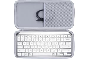 Lebakort Hard Carry Case Compatible with Logitech MX Keys Mini Minimalist Illuminated Keyboard (Pale Grey Case)